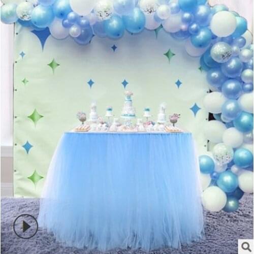 91.5x80cm Thin Gauze Tutu Table Skirt Tulle Tableware For Wedding Party Decoration Partys Weddings Tables Skirting Home Textile