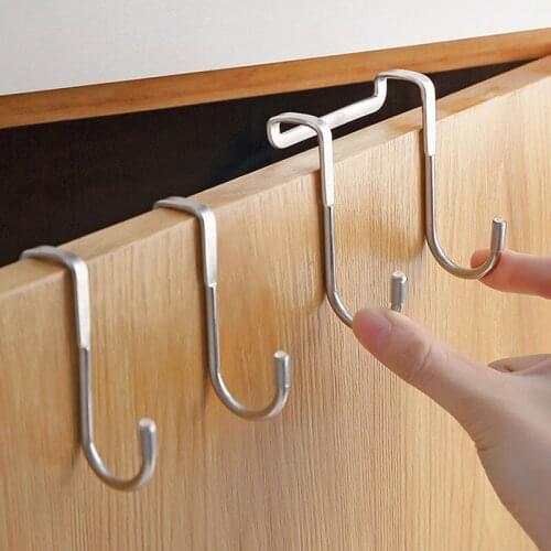 Coat Hanger 304 Stainless Steel Door Back Hook S-Shape Kitchen Bathroom Hat Towel Coat Storage Hanger Small Hook-Vistawu