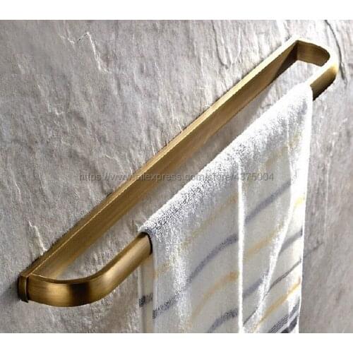 Towel Bars Single Rail Antique Brass Wall Shelf Towel Rack Hanger Bath Shelves Bathroom Accessories Nba174