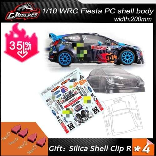 High quality 1/10 WRC Fiesta PC shell body for 1/10 200mm Width 258mm wheelbase with lamp cup for 1/10 TAMIYA Rally car hsp SNRC