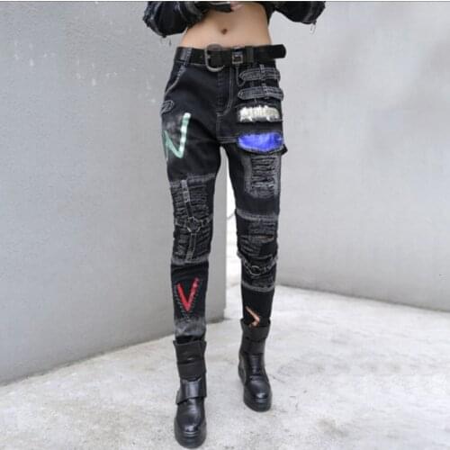 Wednesf Womens Ripped Jeans