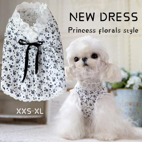 XXS Pet Clothes Summer Small Dog Dress Jacquard Skirt Princess Maltese Pomeranian Teddy Yorkshire Corgi Bichon Shih Tzus Costume
