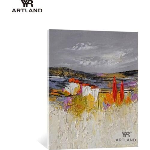 YYR-ARTLAND Modern abstract Hand painted oil painting on canvas wall art hanging picture for living room bedroom no framed