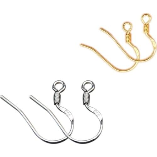 10pcs/lot 925 Silver Earrings Hook Connector Anti Allergies Ear Clasps For Jewelry Making DIY Earwire Supplies