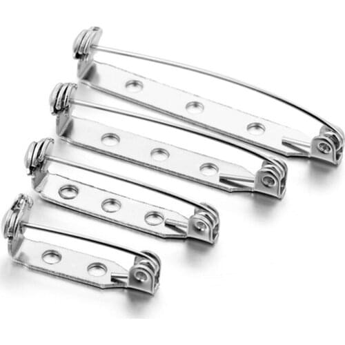 1Box 20 25 32 38mm Alloy Brooch Clip Base Pin Blank Safe Lock Brooch Pin Base For DIY Jewelry Making Findings Supplies Wholesale