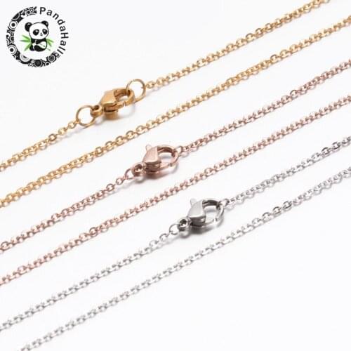 Fashion Unisex Rose Gold Necklace Lobster Claw Clasp chokers necklaces for Men women Jewelry long necklace,Mixed Color F60