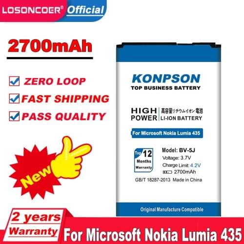 BV-5J 2700mAh Mobile Phone Battery For Microsoft Lumia 435 Battery 532 RM1069 1071 Microsoft Nokia Lumia 435 532 Battery