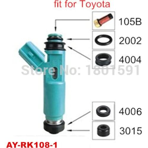 4 kits fuel injection repair kits filter plastic part seals o rings for TOYOTA ( AY-RK108-1)