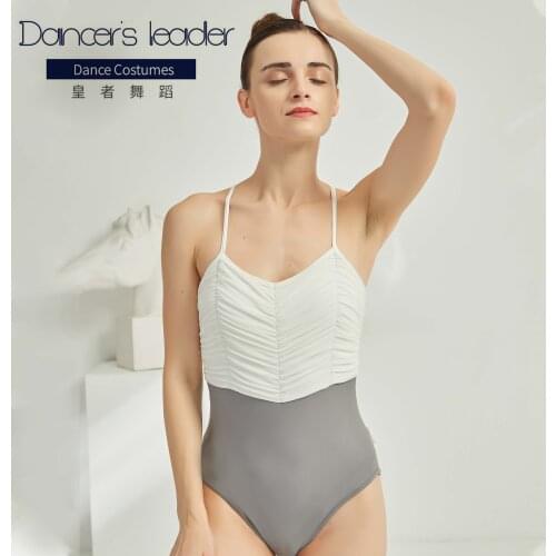 Ballet Leotard for womens exercise clothes lace suspenders pleated gymnastics tights adult elegant aerial yoga clothing