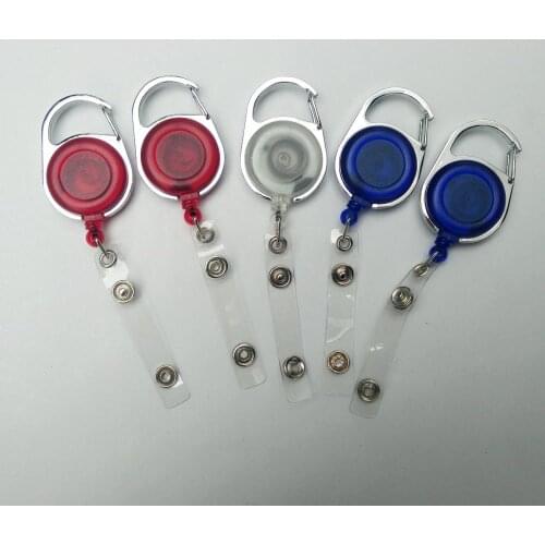 Free shipping 1000pcs/lot customized logo badge reel; promotional retractable plastic badge holder; belt clip BR37
