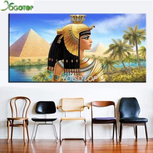 Large 5D DIY Diamond Painting Egyptian Pyramids queen Full display Diamond Embroidery Cross Stitch Rhinestone Mosaic Art YY1673