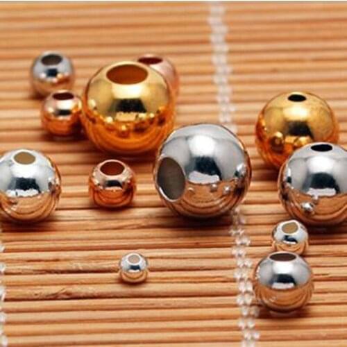 200pcs/lot 925 Silver Beads for Bracelet Strap Sterling Silver Handmade Bead Ball Strand Chain Bracelet 2mm 3mm 4mm 6mm 8mm 10mm