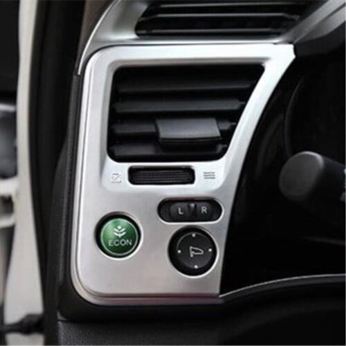 For Honda City 2014-2017 ABS Chrome Switch Button Frame + Air Vent Cover Trim car styling car Accessories 2pcs