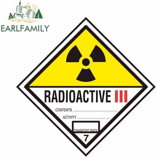 EARLFAMILY 13cm x 13cm for Radioactive Sign Car Decals Motorcycle Windshield Street Signs Occlusion Scratch Personality Stickers