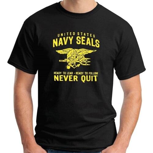 T-Shirt States Navy Seals ready lead/follow quit cod funny Print Design T shirt Hip hop Tops o-neck short sleeve Tee shirt