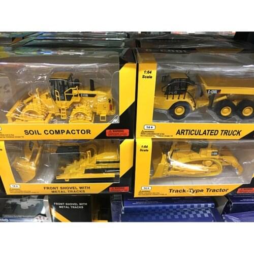 Diecast 1/64 Bulldozer Excavator Road Roller Tractor Alloy Engineering Vehicle Model Collection Souvenir Ornaments Display Gift