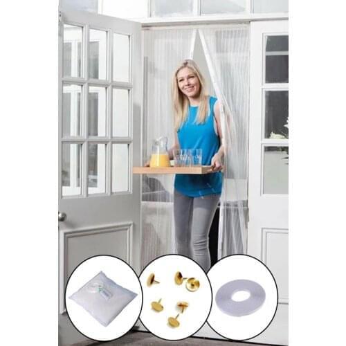 Magnet Door Fly Screen 2 Pcs 60x210 Velcro Banded Flapper Scrim