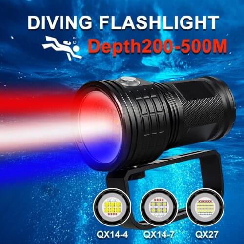 200-500M Profession Diving Flashlight IPX-8 Waterproof Level Underwater Photography 500W Fill Light Maximum Diving Depth of 500M