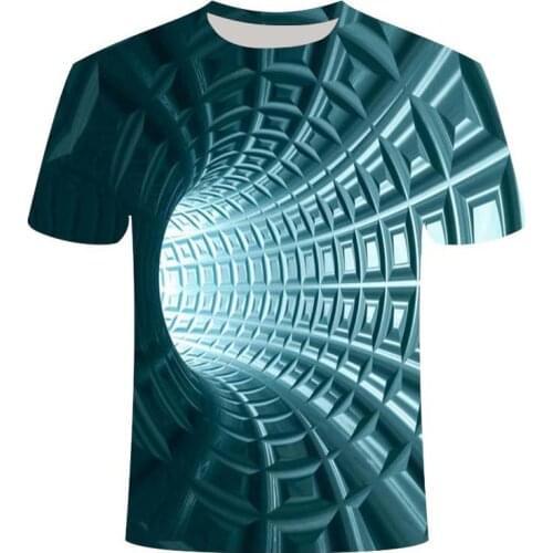 Three-dimensional vortex Men Tshirt 3D Printed Summer O-Neck Daily Casual Funny T shirt Tops