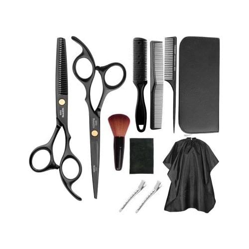 Professional Hairdressing Scissors Kit Hair Cutting Scissors Barber Salon Hairdresser Tool Tail comb Cape Hair Cutter Comb Set
