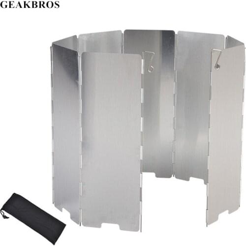 Upgrade 8/9/10/12/14/16 Plates Gas Stove Wind Shield Outdoor Camping Picnic Cooking Burner Windproof Screen Aluminum Alloy