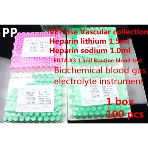 PET medical Disposable PP vacuum suction test tube 1ml heparin lithium sodium EDTAK3 Routine blood Anticoagulant Collecting tube