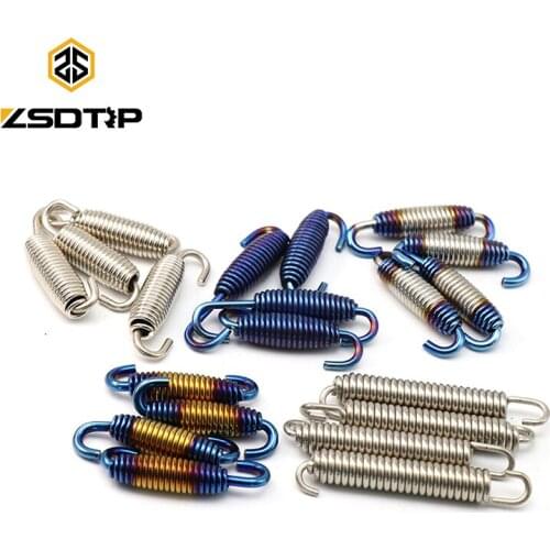 ZSDTRP 2pcs 40/60mm Motorcycle Exhaust Middle Pipes Springs Stainless Steel Colorful Bluing Gold for AK SC Project AR