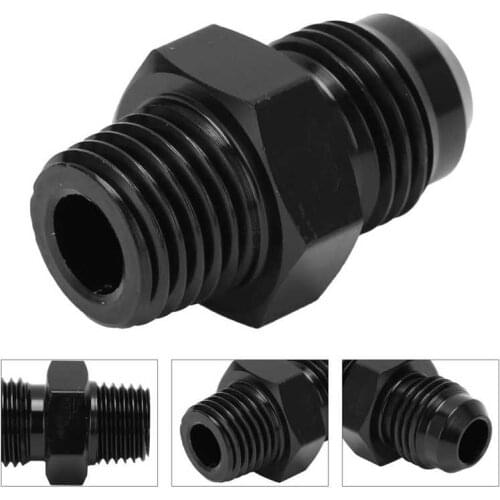 Fuel Pipe Straight Adapter 6 AN to 1/4 NPT Fluid Hose Fitting 6061-T6 Aluminum Black Anodized New