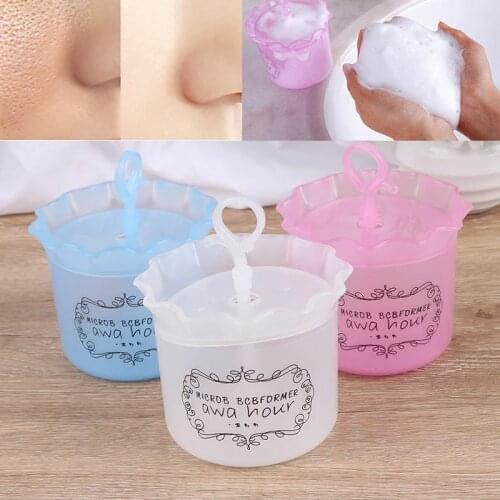 Portable Foam Maker Facial Cleanser Foam Cup Body Wash Bubble Maker Bubbler for Travel Makeup Tool Clear/Blue/Pink