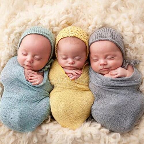 Newborn Baby Photography Props Baby Kids Lace Costume Wrap Photo Props Kids Photography Long Scarf Stertch Knit Wrap Photobooth