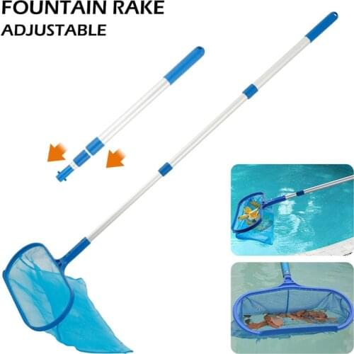 Swimming Pool Cleaning Net with Telescopic Rod Professional Outdoor Fountain Pool Clean Garbage Leaves Mesh Cleaner Tools