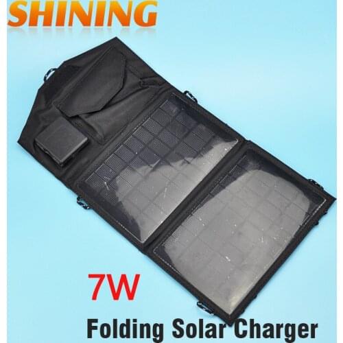 Foldable Camping 5V 7W Solar Panel Power Outdoor Power Cell Charger for Mobile Phone Smartphones Digital Camera Power Bank