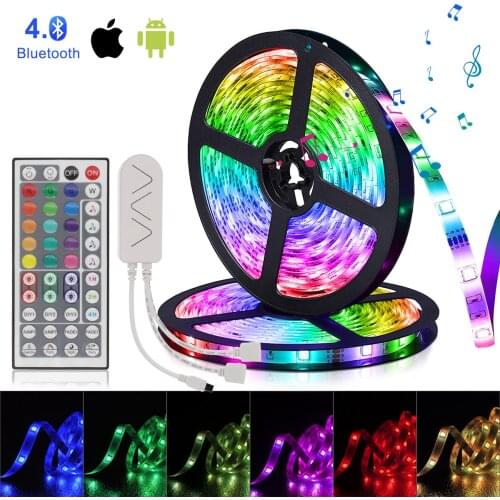 5M-20M Bluetooth Alexa Voice Control LED Strip Lights Bluetooth RGB Led light 5050 Flexible Tape Diode Phone Control 12V Adapte