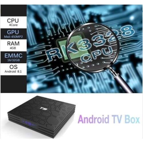 T9 tv box 5pcs Android 8.1 Rockchip RK3328 4GB 32GB 64GB 1080P H.265 4K 60fps Google Player Store Set top box
