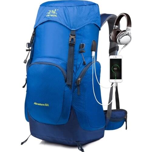 BOWTAC Outdoor Hiking Bag Men Women Trend Waterproof Rechargeable Backpack Large Capacity Nylon Outdoor Travel Camping Backpack