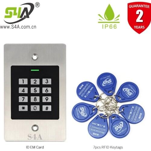 Embedded RFID Metal Access Control Keypad Waterproof Outdoor Door Opener Electronic Lock System with Keychains