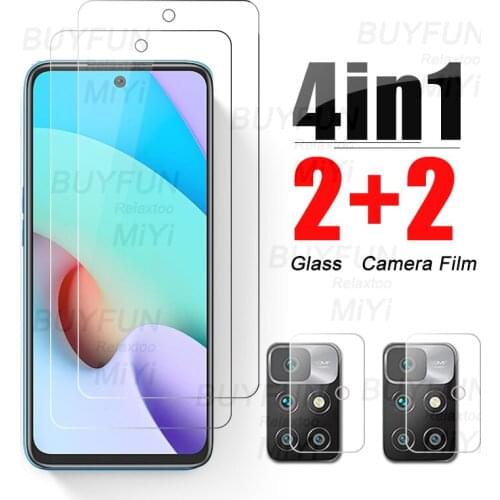 4-in-1 Protective Glass for Xiaomi Redmi Note 10 Pro Not 10S 10T Camera Screen Protectors On Redmy Readmi Radmi 10 Redmi10 Glass