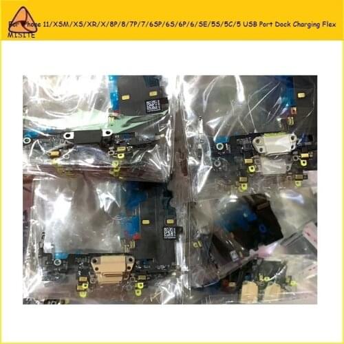 10Pcs Charging Port Flex for i Phone 11 Pro XS Max 8X X XR 8 7 6s 6 Plus 5se 5s 5c 5 8P XSM 7P USB Dock Connector Charger Flex