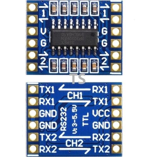 20.7*16mm double channel SP3232 TTL to RS232 module RS232 to TTL brush line serial port module