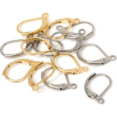 20pcs/lot Stainless Steel Silver Gold French Earrings For Women Base Earrings Hooks Jewelry Making DIY Findings Supplies