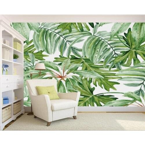 Beibehang Custom wallpaper retro tropical rain forest palm banana leaf living room bedroom TV sofa background wall 3d wallpaper