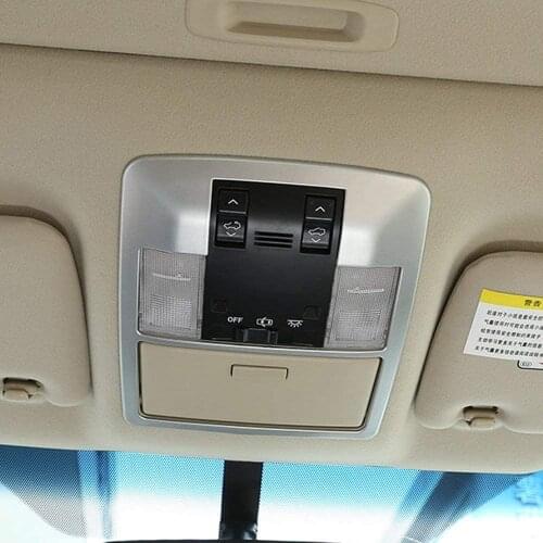 ABS Plastic Car Roof Reading Lamp Frame Trim Matte Silver For Toyota Land Cruiser Prado FJ150 150 2010-2018