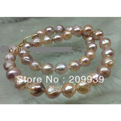 FREE SHIPPING 002871 Gorgeous! Various Color 9-12mm Natural KASUMI Pearl Necklace 5.2