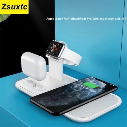 2021 Wireless Charger Fast Charging Stand for iPhone 12 8 X XS Apple Watch Series 5 4 3 Airpods Pro 1 2 Wireless Charger