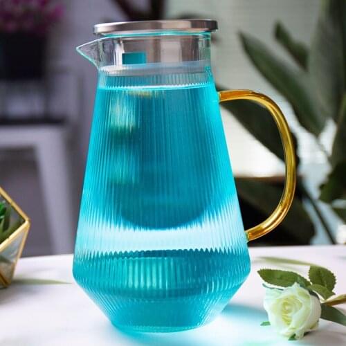 Household Cold Water Bottle Water Bottle Glass Large Capacity Cold Water Bottle Glass Flower Teapot