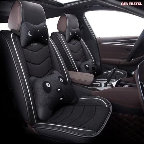 CAR TRAVEL flax car seat covers For kia sportage rio stinger niro carens carnival cerato ceed optima soul k3 k5 car seats