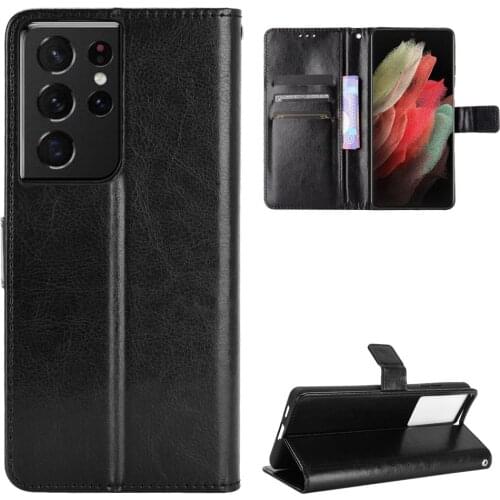 Apply to Samsung S21 ultra leather mobile phone shell clamshell S30 ultra retro magnetic mobile phone shell protective case