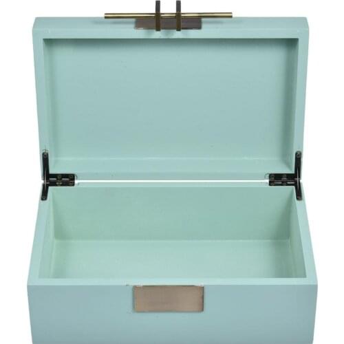 Retro Green Wood Wooden Jewelry Packing Case Wood Clamshell Storage Tea Box Jewelry Storage Organizer Wooden Storage Box