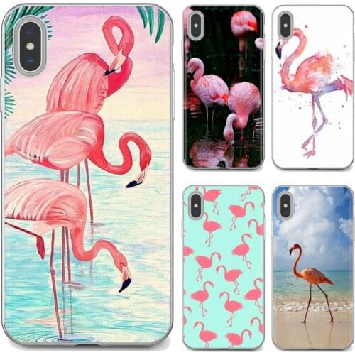 For iPhone iPod Touch 11 12 Pro 4 4S 5 5S SE 5C 6 6S 7 8 X XR XS Plus Max 2020 Soft Cases Dancing flamingo Flower Stripe Pink