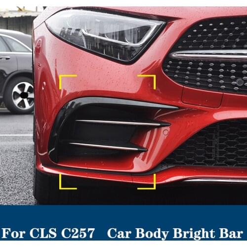 For Mercedes 2018 2020 CLS300 350 cls C/W257 car stickers decorative rear bumper Car carbon fiber front bumper accessories Black